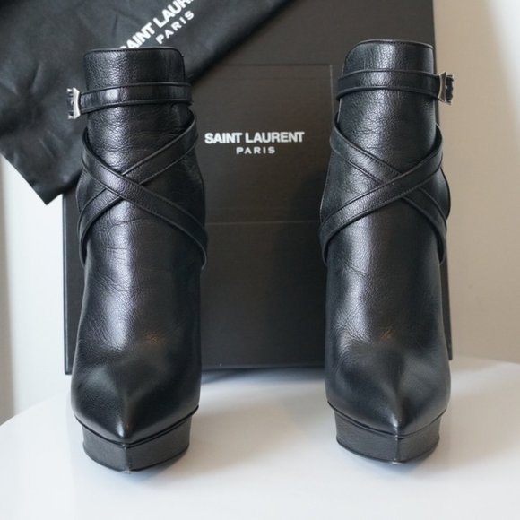 EUC Saint Laurent Leather Ankle Boots SZ 9.5 - Picture 8 of 16
